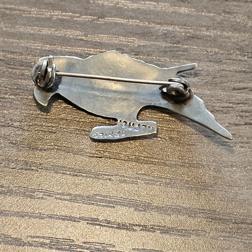 Alpaca Silver and Abalone Parrot Bird Brooch - Picture 5 of 6